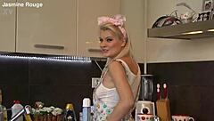 Housewife going crazy alone in the kitchen