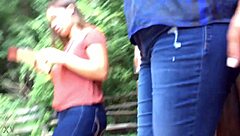 Candid mexican teen 18+ booty in jeans for hidden view