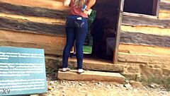 Candid mexican teen 18+ booty in jeans for hidden view