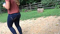 Candid mexican teen 18+ booty in jeans for hidden view