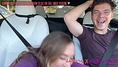 Petite teen rides hard for a facial