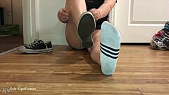 Sorority girls sexy soles and dirty socks tease