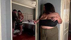 Couple Fucks Open Door For Voyeur Friend