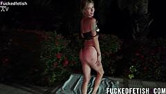 How does this skinny blonde look in sexy lace underwear?
