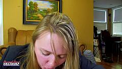 Busty Curvy Blonde Tara Rimjob Swallow