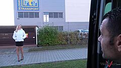 milf secretary double pounded in driving van