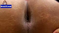 Busty latina tranny jerking her dick