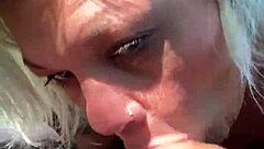 outdoor milf takes it all and swallows every drop