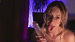 She practices with a large practice toy