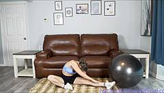 Yoga ball leads to suck face sitting and facial