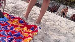 Belinha explores new experiences at the beach