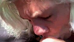 outdoor milf takes it all and swallows every drop