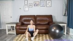 Yoga ball leads to suck face sitting and facial