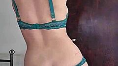 Hot milf performs a slow striptease dance