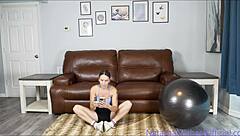 Yoga ball leads to suck face sitting and facial