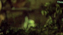 A blonde spends evening time in the garden