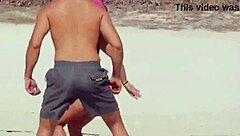 unbelievable awesome young girl with a micro bikini on the beach with her boyfriends relatives