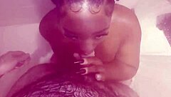 Thick black woman gets pounded hard during shower session