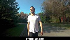 Petite Blonde Teased On Walk