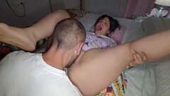 milf feels intense creampie in hairy pussy