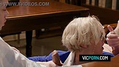 busty mature dee williams getting double penetrated by two horny students