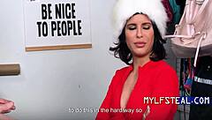 upset that she got caught lingerie thief milf pays with pussy