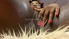 Anita shows wet pussy after having sex with random girl outdoors