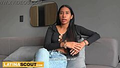 Slim Latina Model Plays Hard To Get But Ends Up Riding A Big Cock After Casting