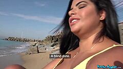beach babe fucked on public beach then in pool