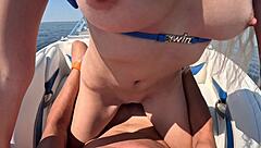 outdoor risky sex on the boat with flexible moves