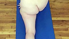 Jerkoff to hot milf doing naked yoga