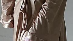 indo girl ready to shower starts touching