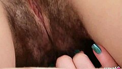 small tits tiny redhead virgin with hairy pussy reaches real orgasm using vibrator alone