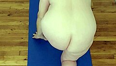 Jerkoff to hot milf doing naked yoga