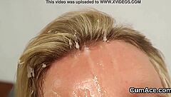 Hot Hottie Gulps Jizz After Facial Load