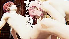 Dandadan hentai aira shiratori handjob and blowjob animation