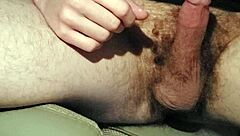 masturbating to porn and squriting a load of cum before bed