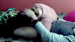 man dominates submissive girl using his huge cock