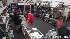 hot whore has sex in shop