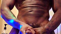 Brunette worships big black hairy cock in solo session