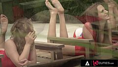 lez cuties - red hot russian girlies soak up the sun during super hot threesome