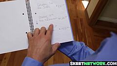 mr rock interacts with attractive brunette sitter
