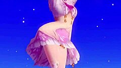 mmd model shows upskirt view under short skirt