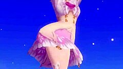 mmd model shows upskirt view under short skirt