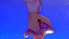 mmd model shows upskirt view under short skirt