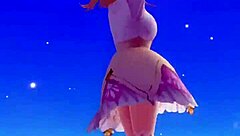 mmd model shows upskirt view under short skirt