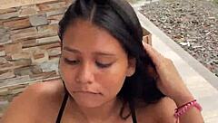 colombian babe sucks cock