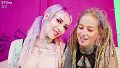 Goth trio enjoys deep anal gape and atm