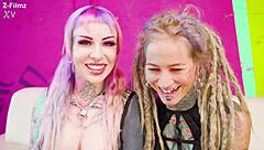 Goth trio enjoys deep anal gape and atm