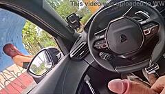 Risky outdoor hand action near bus